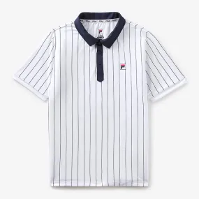 Boys Performance Iconic BB1 Tennis Polo White and Fila Navy