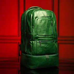 Emerald Green Leather Luxury Carry-On Backpack (Patented Signature Design Bag)