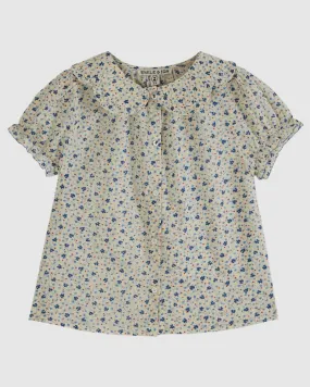 Emile Girls' Floral Button-Down Blouse