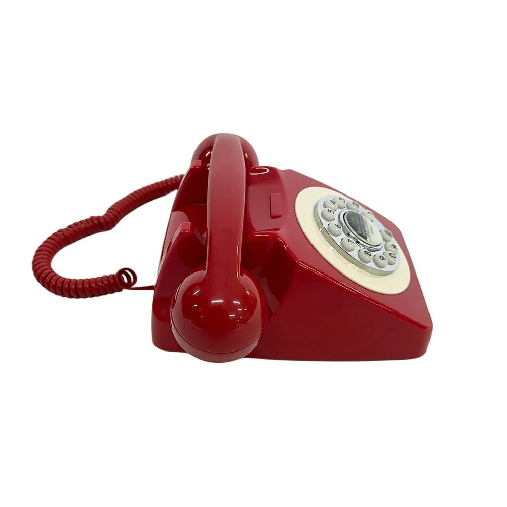 Rotary Style Dial Vintage Styling Prop Phone - Chilli Red