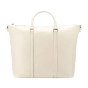 Saint Laurent Supple Ivory Calf Leather Large Convertible Tote Bag